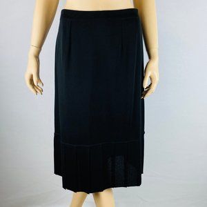 Exclusively Misook Black Pleat Hem Skirt S